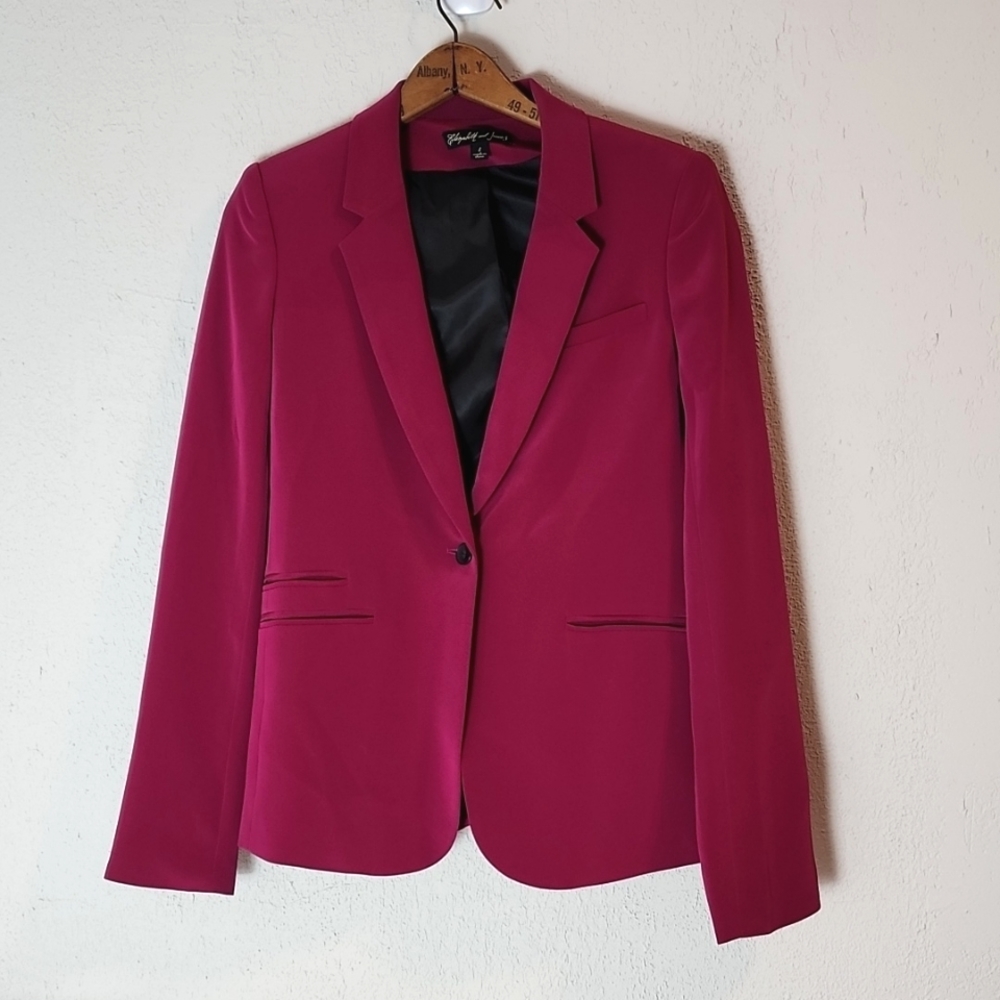 Elizabeth and James Rex Raspberry classic blazer, sz 8